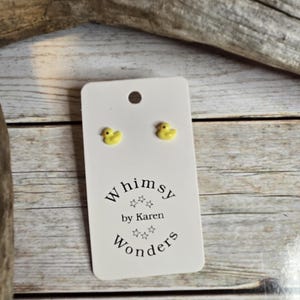 Rubber Ducky Stud Earrings, Resin Earrings, Earrings for Sensitive Ears, Hypoallergenic Earrings