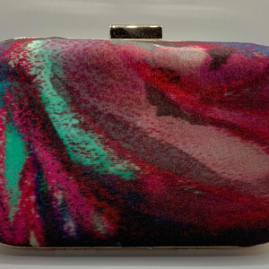 Custom printed Velvet Box Clutch- &quot;Swerve&quot;