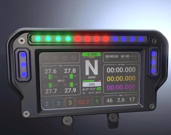 3D Files + Manual Sim Racing Dashboard 6.8" Screen + 18 Programmable LEDs