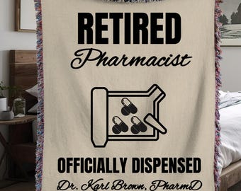 Pharmacist Gifts, Pharmacy Tech Gifts, Gifts for Her Him, Woven Blanket Gift, Throw Blanket Pharmacy Student Gifts, Graduation Present Favor