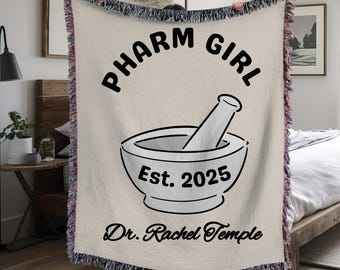 Pharmacist Gifts, Pharmacy Tech Gifts, Gifts for Her Him, Woven Blanket Gift, Throw Blanket Pharmacy Student Gifts, Graduation Present Favor