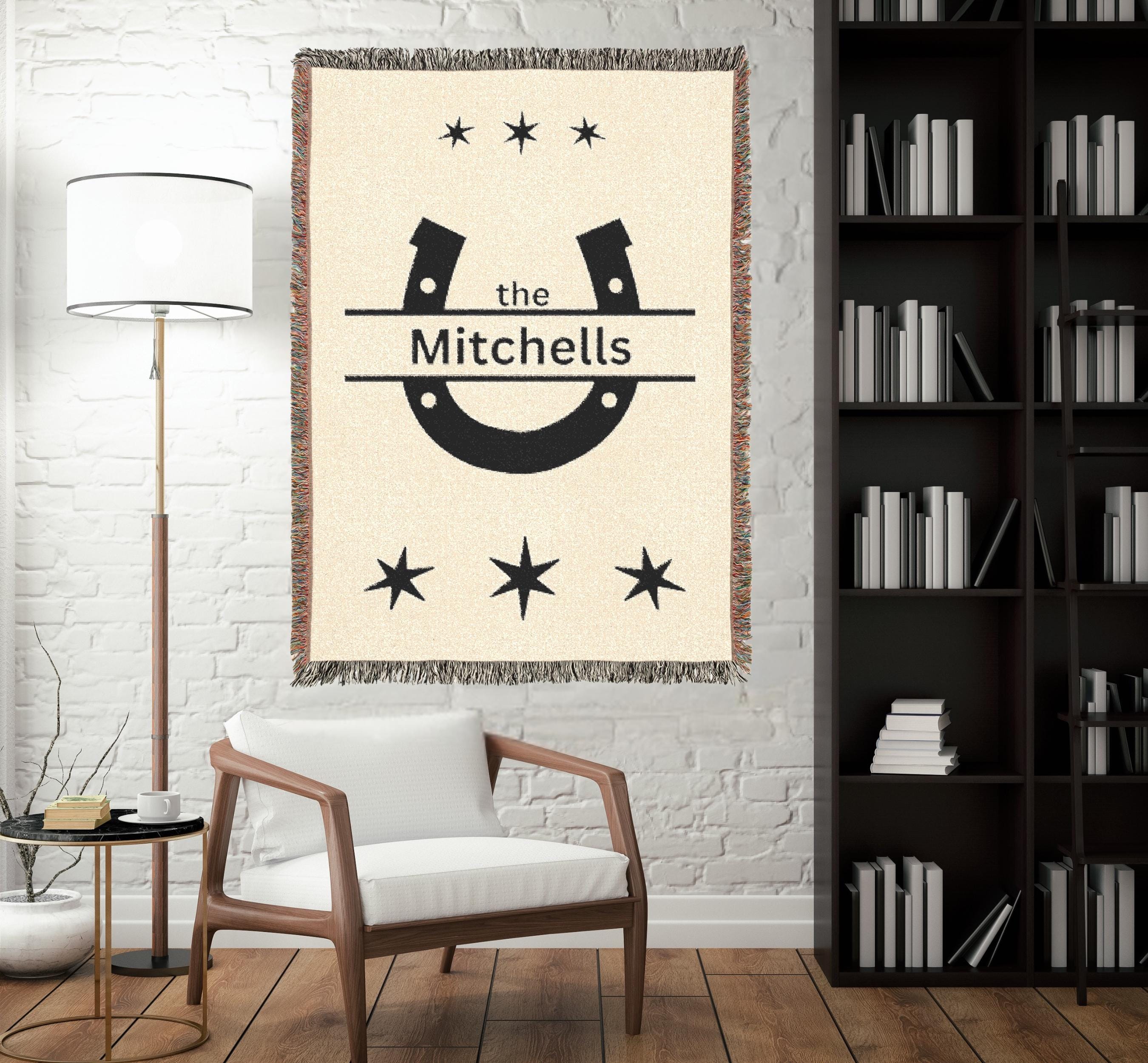 Family Name Blanket, Farmhouse Decor, Ranch Tapestry, Family Gifts, Housewarming Tapestry, Welcome Gifts, Couples Throw, Personalized Gifts