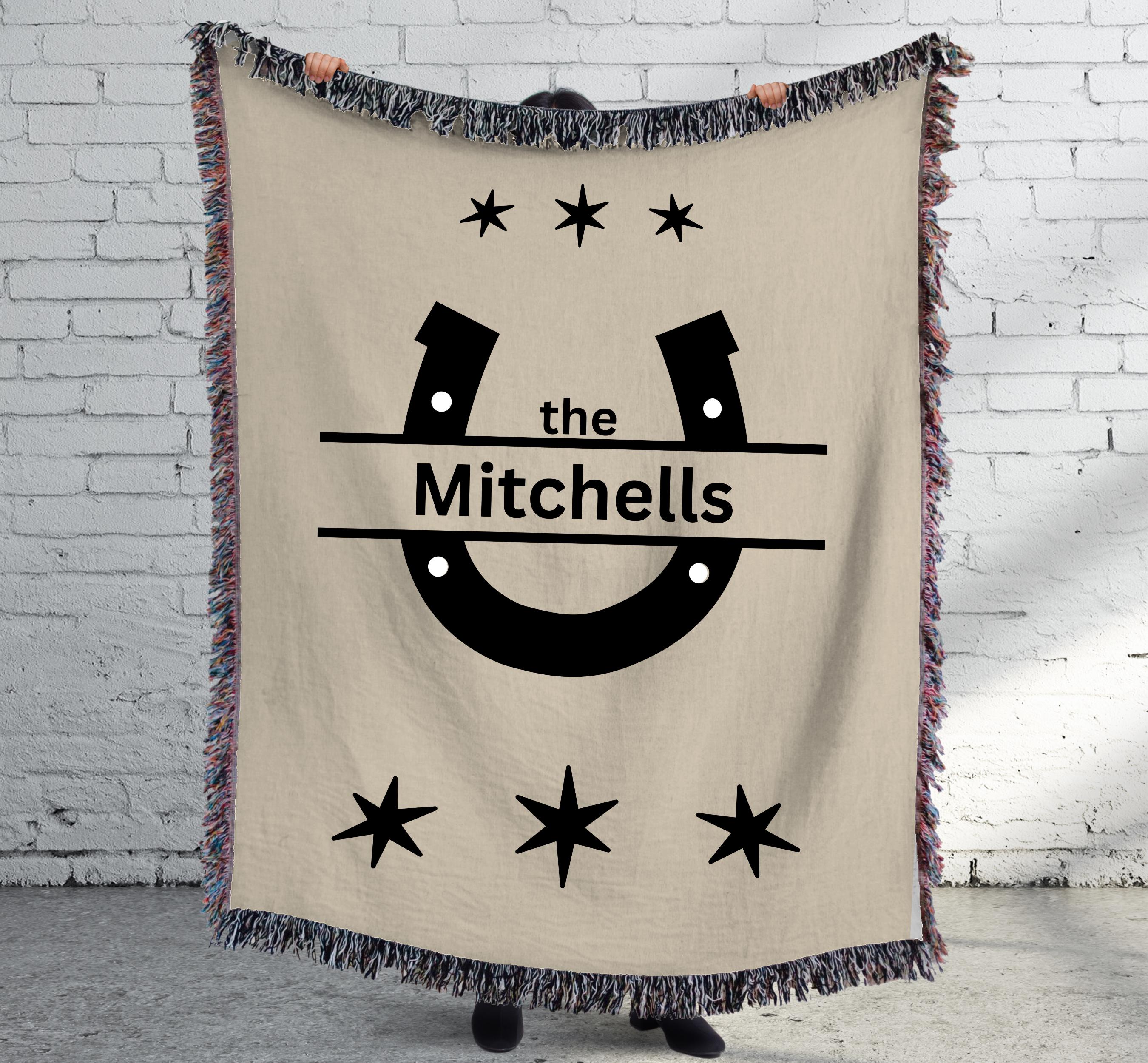 Family Name Blanket, Farmhouse Decor, Ranch Tapestry, Family Gifts, Housewarming Tapestry, Welcome Gifts, Couples Throw, Personalized Gifts