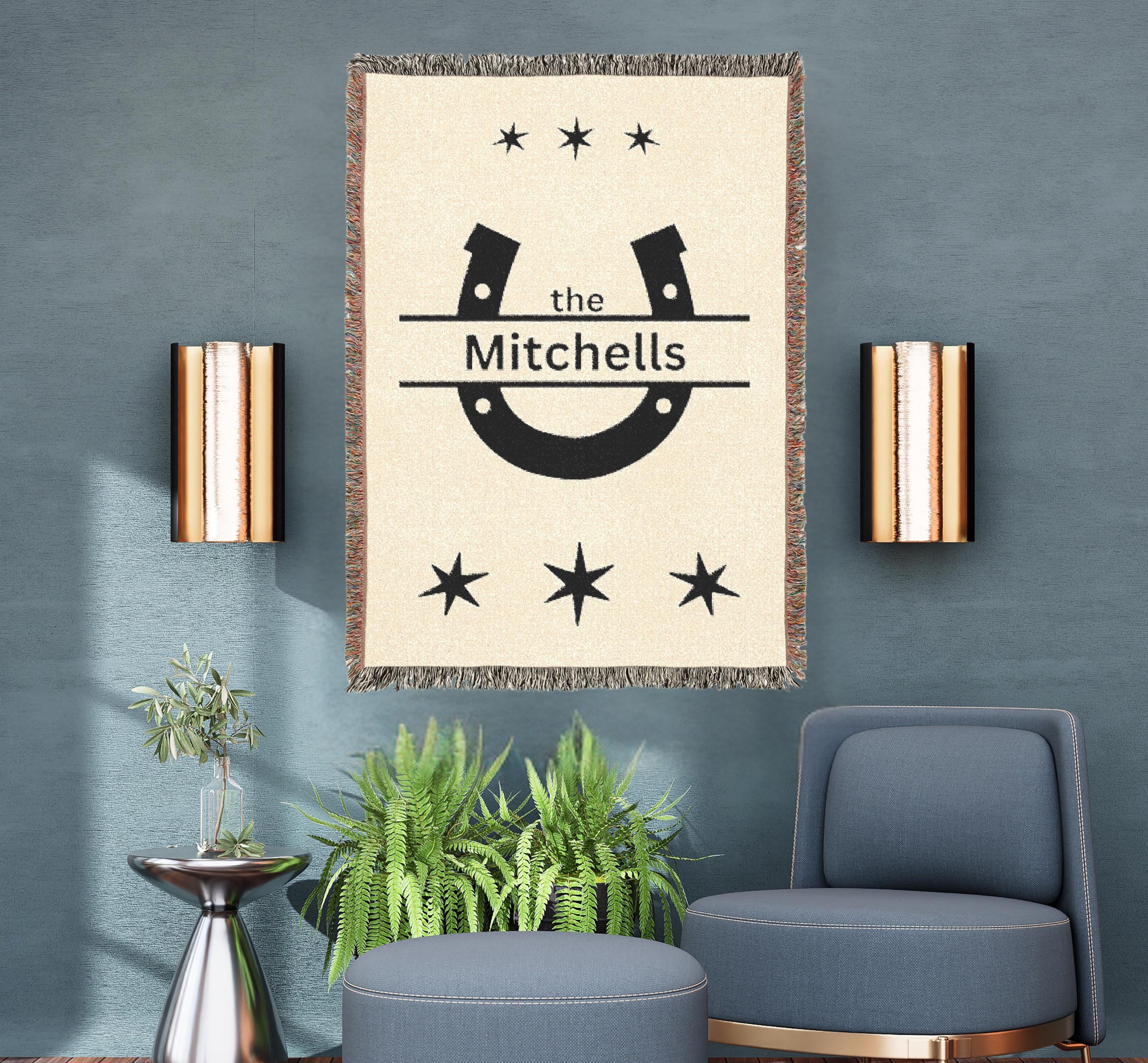Family Name Blanket, Farmhouse Decor, Ranch Tapestry, Family Gifts, Housewarming Tapestry, Welcome Gifts, Couples Throw, Personalized Gifts
