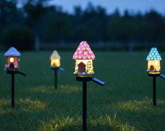 Solcellsdriven trädgårdslampa med svamphus – Vattentät LED-gräsmatta för uteplats, utomhusdekor, bästa presenten till honom