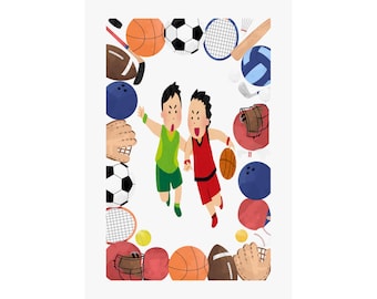 Poster Kids Room, Poster Childrens room Colorful, Kids Room Decor, Kids Sports Adventure Poster, Prints for kids room, Nursery Room Decor