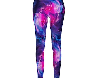 Vibrant Colors Abstract Leggings Active Women Gym Wear Yoga Pants Casual Fitness Outfit Trendy Sports Wear Exuberates Vitality Zest For Life