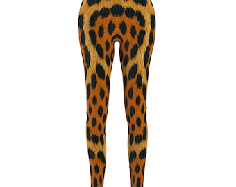 Leopard Print Leggings Animal Print Clothes For Women. Ladies Tights Leopard Print Pants Active Wear Yoga Fitness Exercise Workouts At Gym.