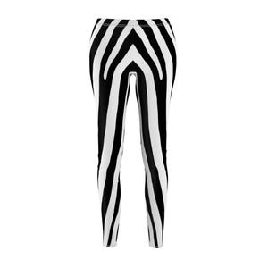 Zebra Leggings - Zebra Print Leggings, Zebra Pattern Leggings. Trendy Black and White Leggings Active Wear, Yoga Pants, Fitness Gym Leggings