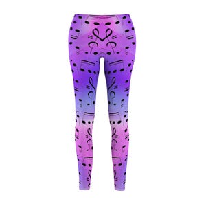 Musical Note Clothing Music Theme Women&#39;s Leggings Unique Leggings Festival Outfit Yoga Pants Dance Parties Music Lover Gift Fun Leggings.