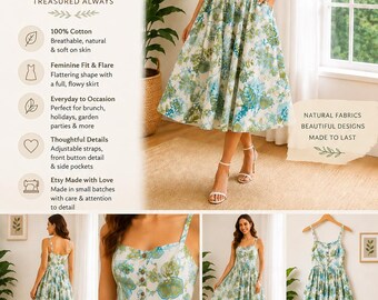 Floral Cotton Midi Dress