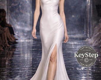 Minimalistisch ontwerp met één schouder: haute couture-concept