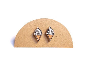 Little Ice Cream Cones | Stud Earrings | Hypoallergenic