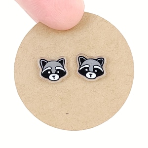 Little Raccoons | Stud Earrings | Hypoallergenic Titanium Posts