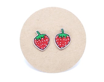 Little Strawberries | Stud Earrings | Hypoallergenic