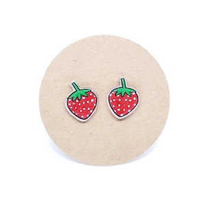 Little Strawberries | Stud Earrings | Hypoallergenic Titanium Posts