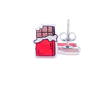 Little Chocolate Bars | Stud Earrings | Hypoallergenic