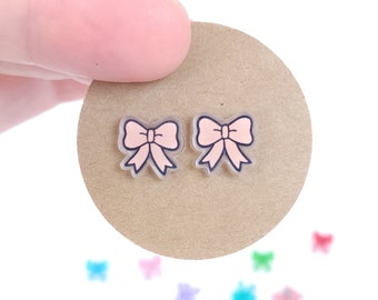 Little Bows | Stud Earrings | Hypoallergenic | Choose Your Color