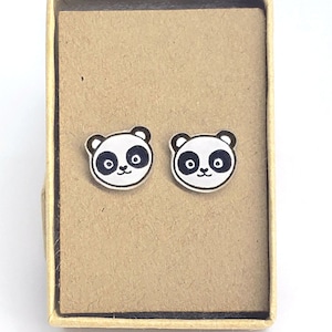 Little Pandas | Stud Earrings | Hypoallergenic Titanium Posts