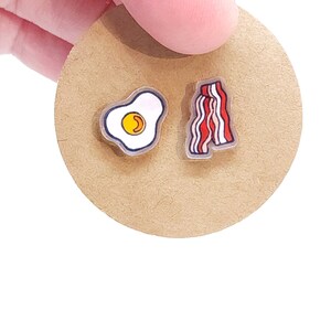 Little Bacon & Egg | Stud Earrings | Hypoallergenic