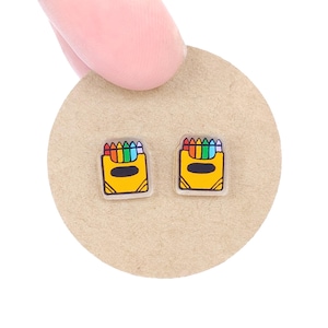 Little Crayons | Stud Earrings | Hypoallergenic Titanium Posts