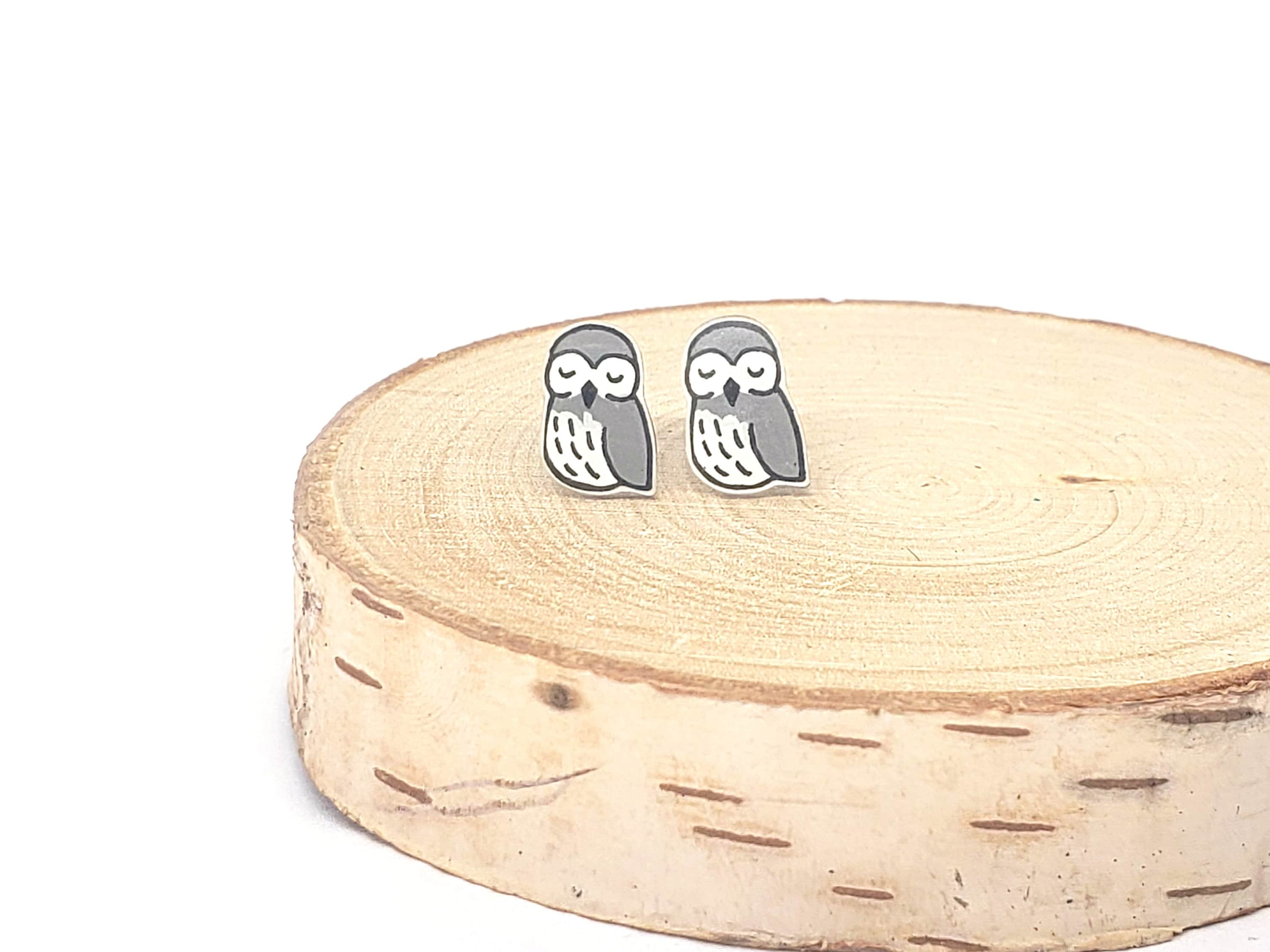 Little Owls | Stud Earrings | Hypoallergenic Titanium Posts