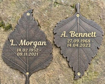 Placa conmemorativa personalizada de hoja de bronce, letrero de recuerdo para jardín exterior, marcador de tumba fundido a medida.