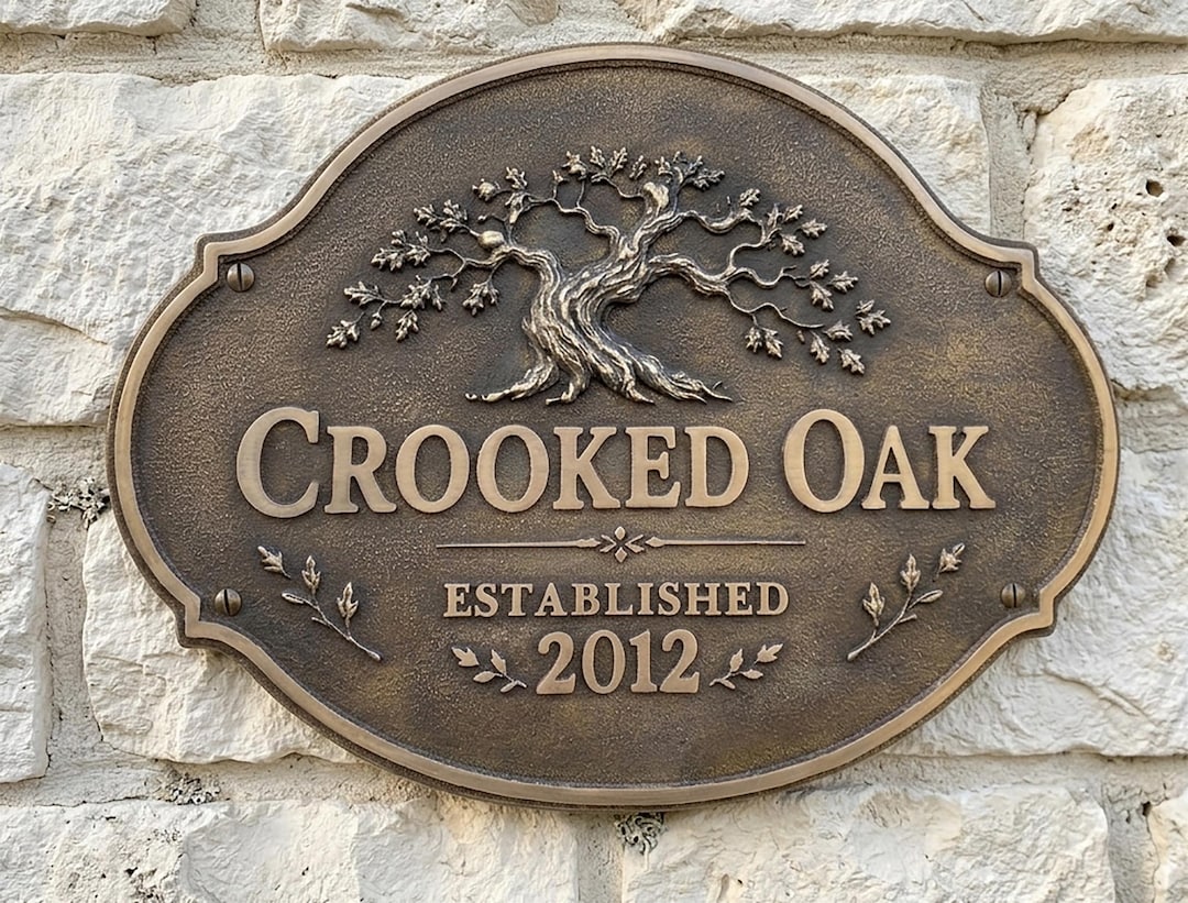 Rustic Bronze Sign Custom Handcrafted Heritage Bronze Estate Plaque – Traditional ...
