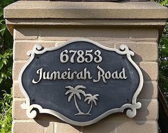 Custom Bronze Address Plaque | Personalized Outdoor Signs | Cast Metal House Sign | Established Date Plaque | Handmade Family Name Marker
