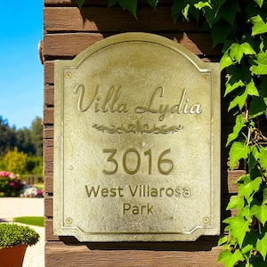 Cast Brass address plaques fully customized Arabic style - Durable bronze signs - Address numbers