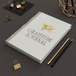 Floral Gratitude Journal, Matte Hardcover Diary, Inspirational Writing Notebook, Daily Reflection Journal, Gift for Her, Self-Care