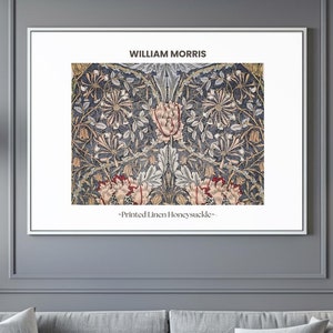William Morris Printable Art - Honeysuckle Floral Pattern - Arts and Crafts Wall Decor - Vintage Fabric Design - Digital Download Poster