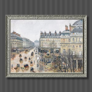 Camille Pissarro Paris Street Scene Printable | Vintage Impressionist Wall Art | French City Digital Download | Fine Art | French Wall Art