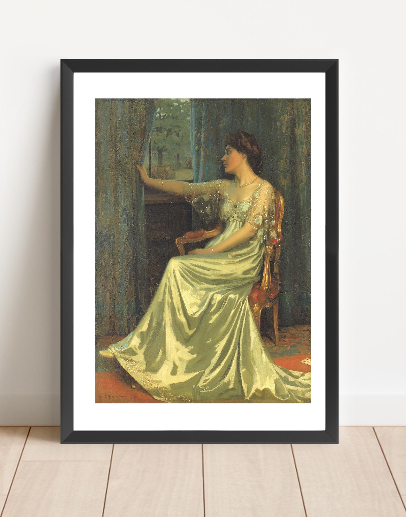 satin dress painting Custom Shuimo Painting Dress