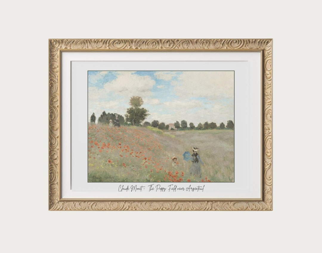 Claude Monet - the Poppy Field Near Argenteuil, Digital Print ...