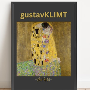The Kiss by Gustav Klimt – Art Nouveau Digital Wall Art Download | Romantic Gold Printable | Famous Vintage Painting Print | Famous Artwork