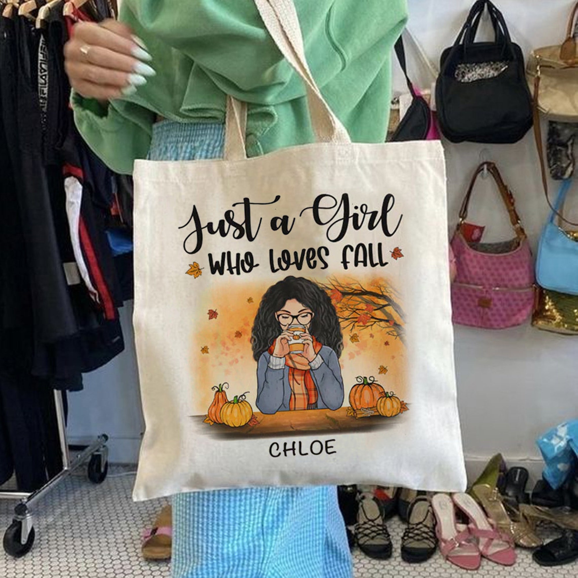 Just A Girl Who Loves Fall Canvas Tote Bag