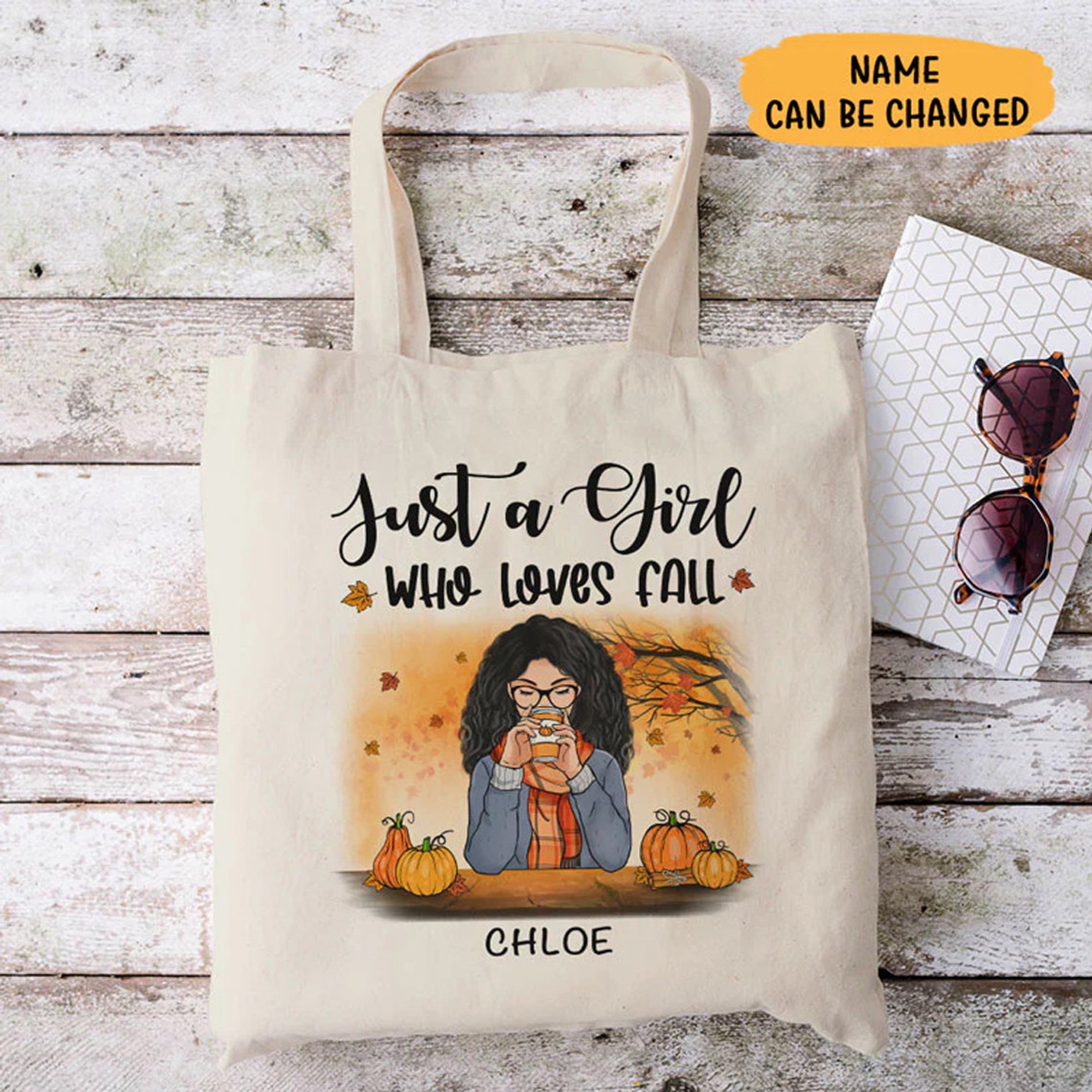 Just A Girl Who Loves Fall Canvas Tote Bag