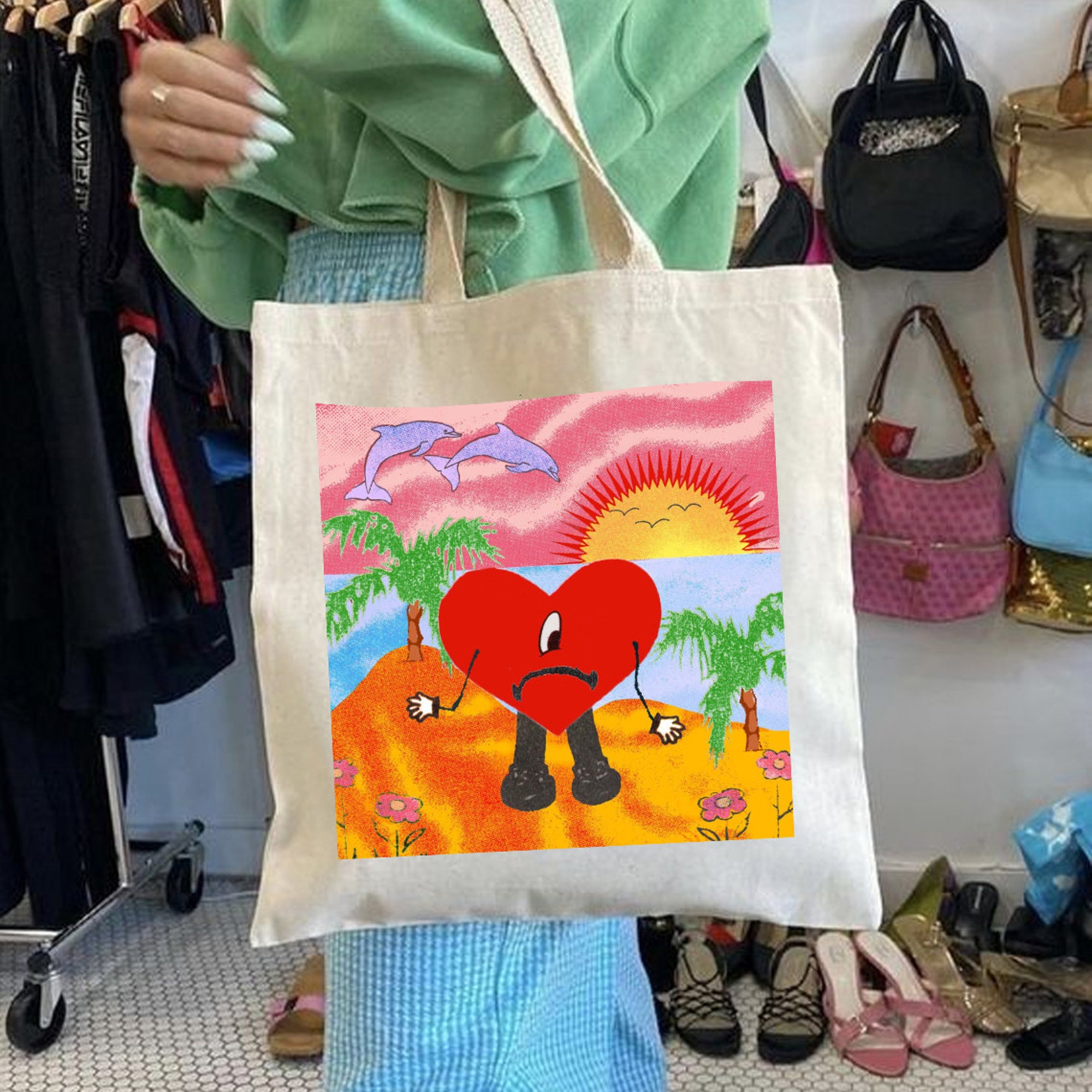 Bolsa De Tela Bad Bunny Inspir Canvas Tote Bag Bad Bunny