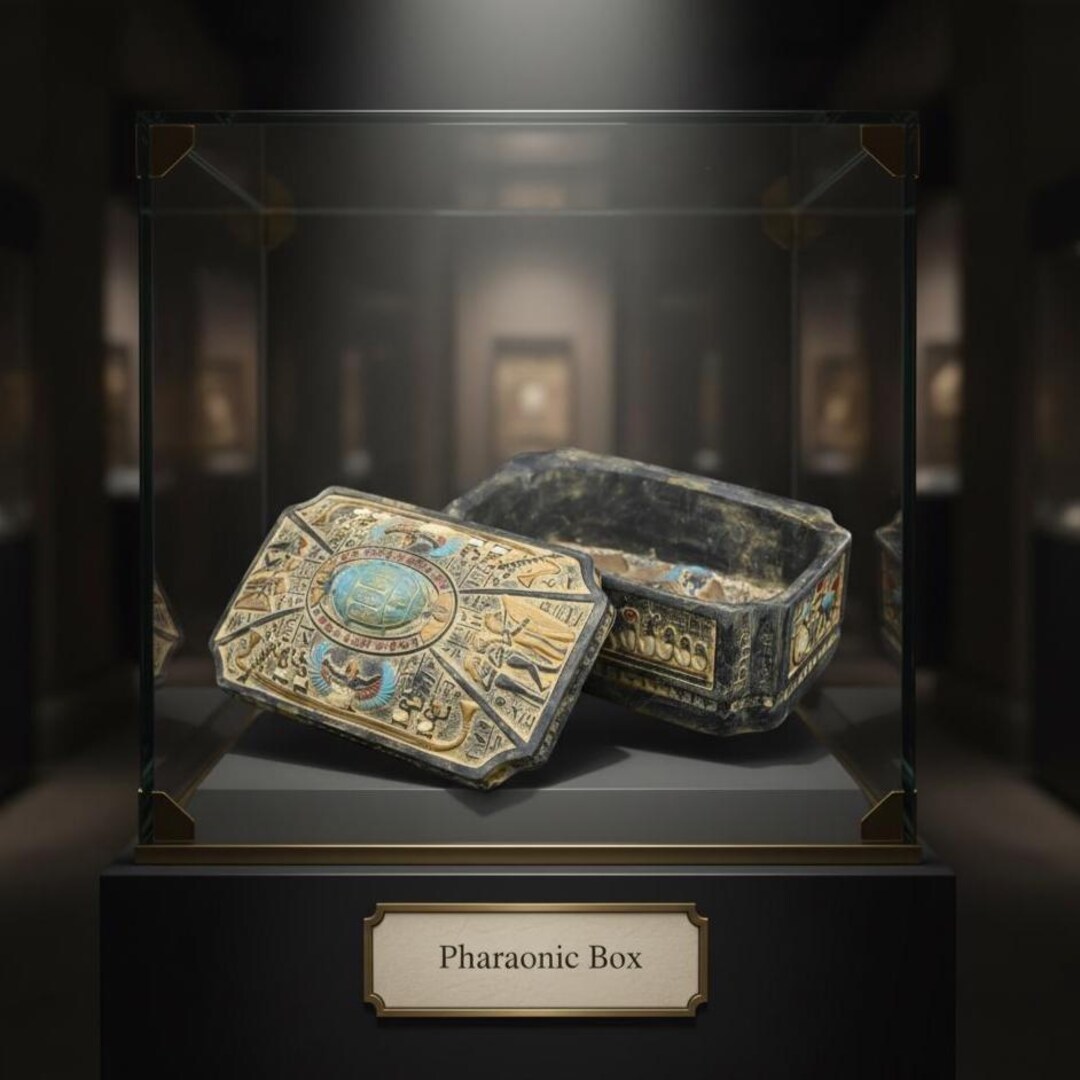 Ancient Egyptian Box With Pharaonic Symbols: Royal Storage Chest ...