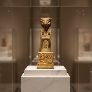 Ancient Egyptian Khnum Statue Ram God of Creation Sculpture Ancient Mythology Decor
