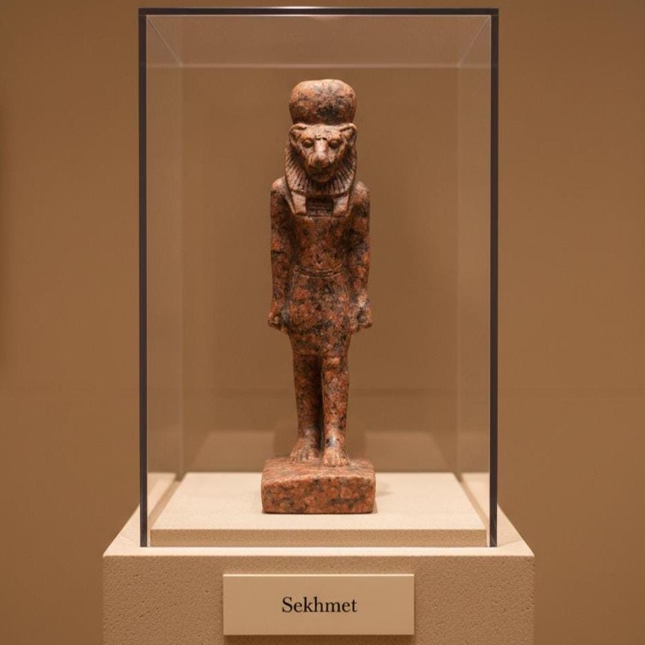 Ancient Egyptian Sekhmet Statue: the Lioness Goddess of Solar Power ...