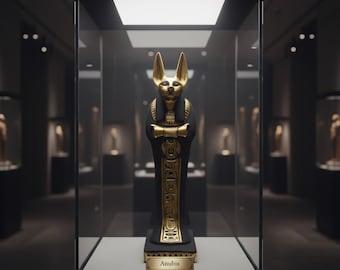 Ancient Egyptian Anubis Statue: Jackal God Guardian of the Afterlife, Rare Pharaonic Antiquities B.C