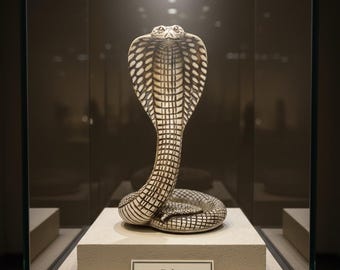 Estatua de cobra del antiguo Egipto: símbolo de realeza, antigüedades faraónicas raras a. C.