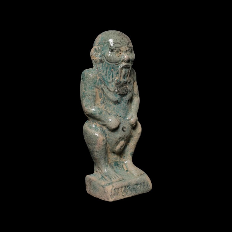 Ancient Egyptian God Bes Statue Divine Protector of Homes Rare ...