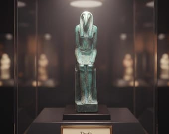 Estatua de Thoth del antiguo Egipto: Dios de la sabiduría y la escritura, Antigüedades faraónicas raras a. C.