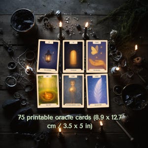 Baralho de Almas Guardian Rowan, Cartas de Oráculo para Imprimir em PDF, Estilo de Tarô Místico, Download Digital, Dom Espiritual, Ferramenta de Trabalho com Sombras