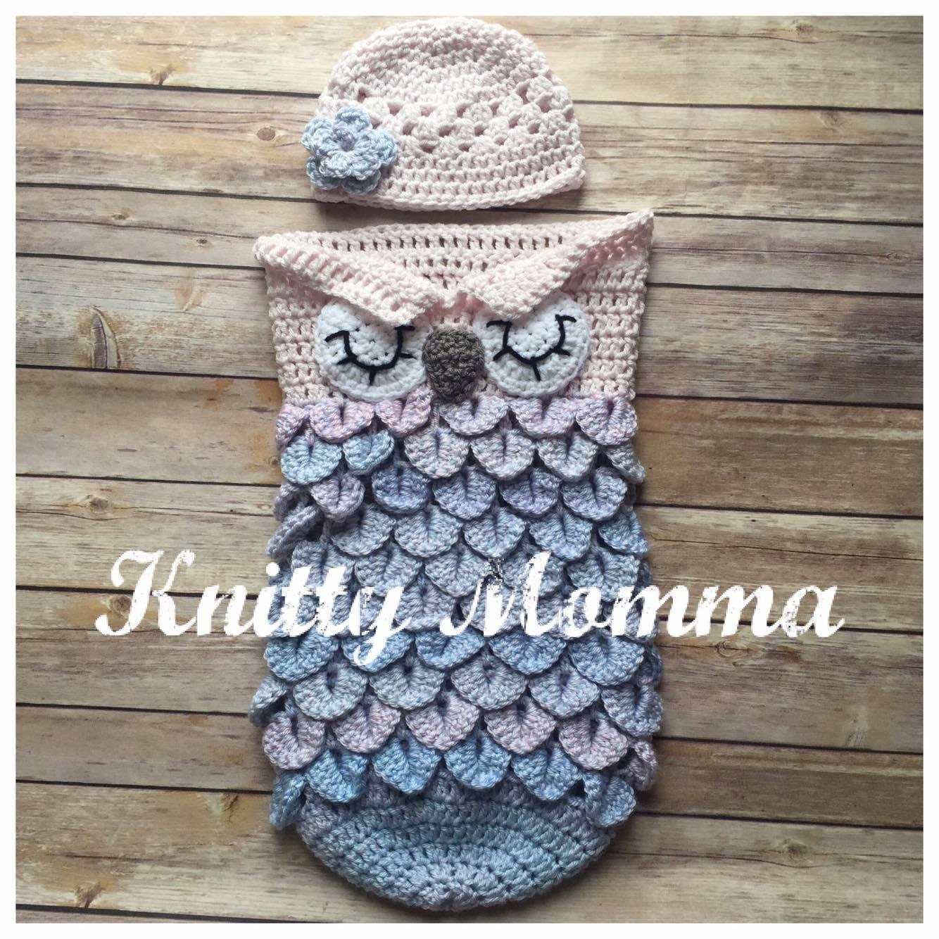 BABY COCOON and Cap PATTERN - Owl Pattern Sleeping Sac - Owl and Hat …