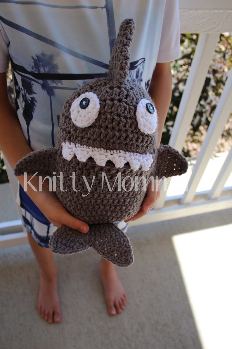 Crochet Shark Pillow Pattern Crochet Shark Shark Pillow Etsy