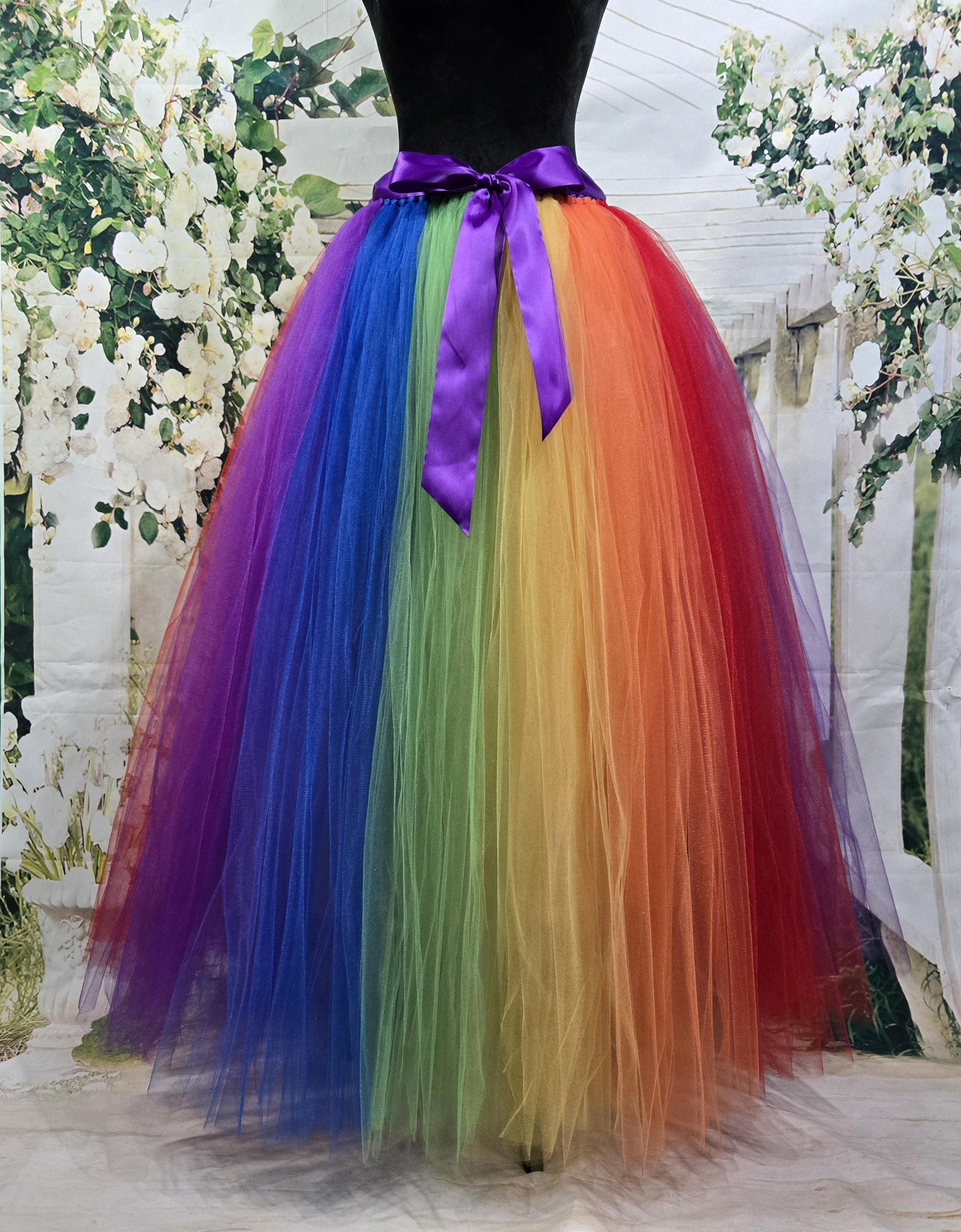 Ubuy Tulle Maxi Skirt India Maxi Skirt Womens Rainbow Tulle Skirt